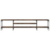 Mueble TV madera ingeniería y hierro roble ahumado 201x35x45 cm 4