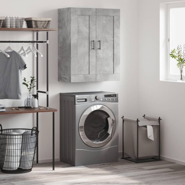 Armario de pared madera ingeniería gris hormigón 69.5x34x90 cm D