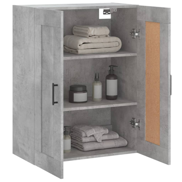 Armario de pared madera ingeniería gris hormigón 69.5x34x90 cm M 5