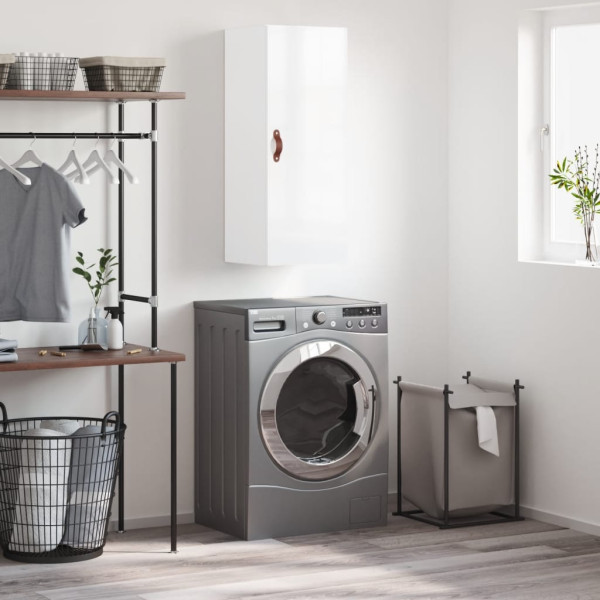 Armario de pared blanco brillante 34.5x34x90 cm D