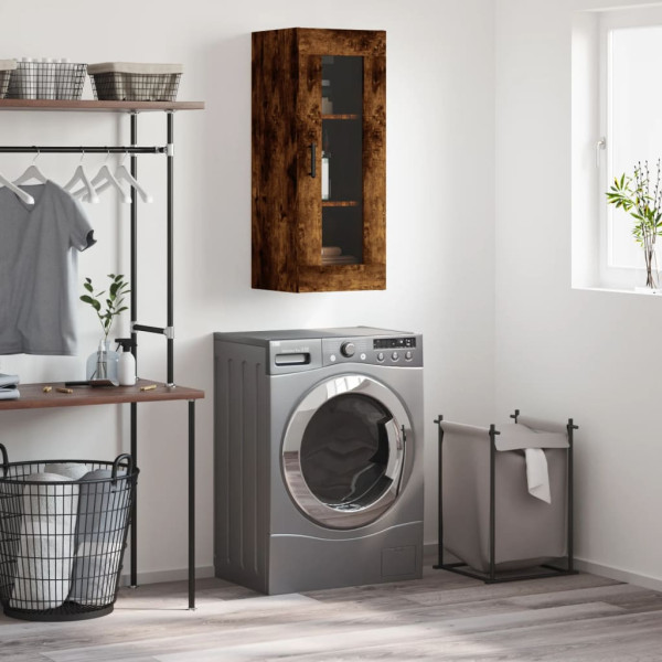 Armario de pared roble ahumado 34.5x34x90 cm D