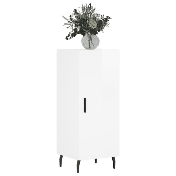 Aparador de madera contrachapada blanco brillante 34.5x34x90 cm M 3