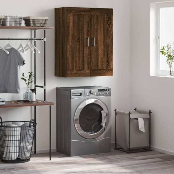 Armario de pared madera ingeniería roble marrón 69.5x34x90 cm D