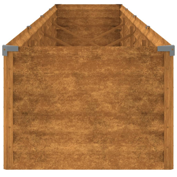 Canteiro elevado de jardim 386x50x36 cm aço corten M 5