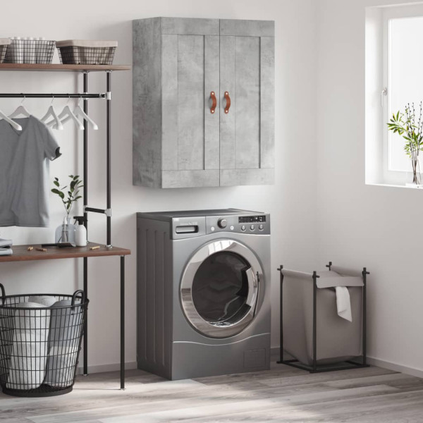 Armario de pared madera ingeniería gris hormigón 69.5x34x90 cm D