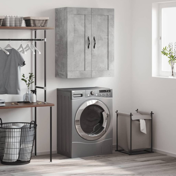 Armario de pared madera ingeniería gris hormigón 69.5x34x90 cm D