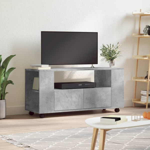 Mueble de TV madera de ingeniería gris hormigón 102x34.5x43 cm D