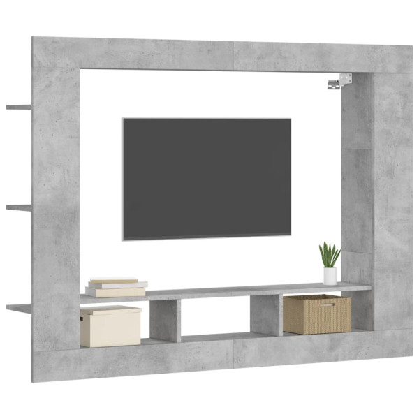 Mueble para TV madera de ingeniería gris hormigón 152x22x113 cm M 3