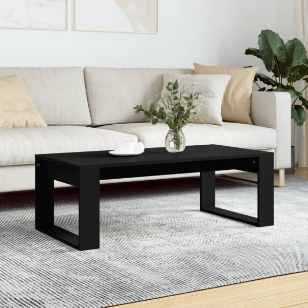 Mesa de centro madera de ingeniería negro 102x50x35 cm D