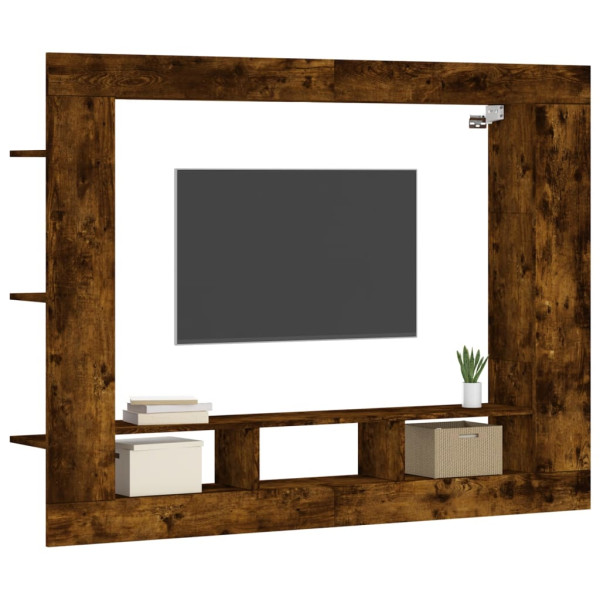 Mueble para TV madera de ingeniería roble ahumado 152x22x113 cm M 3