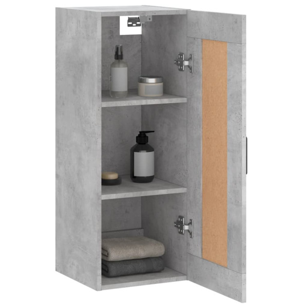 Armario de pared madera ingeniería gris hormigón 34.5x34x90 cm M 5