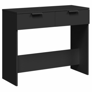 Mesa consola madera de ingeniería negro 90x36x75 cm H
