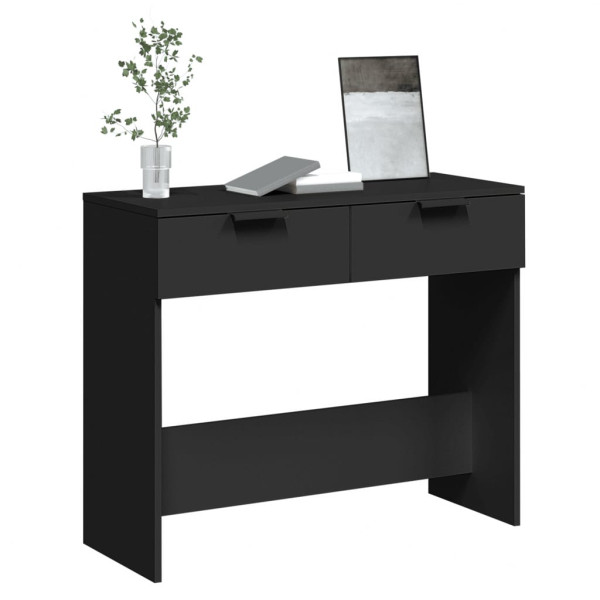 Mesa consola madera de ingeniería negro 90x36x75 cm M 4