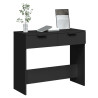 Mesa consola madera de ingeniería negro 90x36x75 cm 4