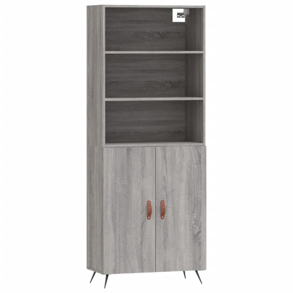 Aparador alto madera contrachapada gris sonoma 69.5x34x180 cm M 2