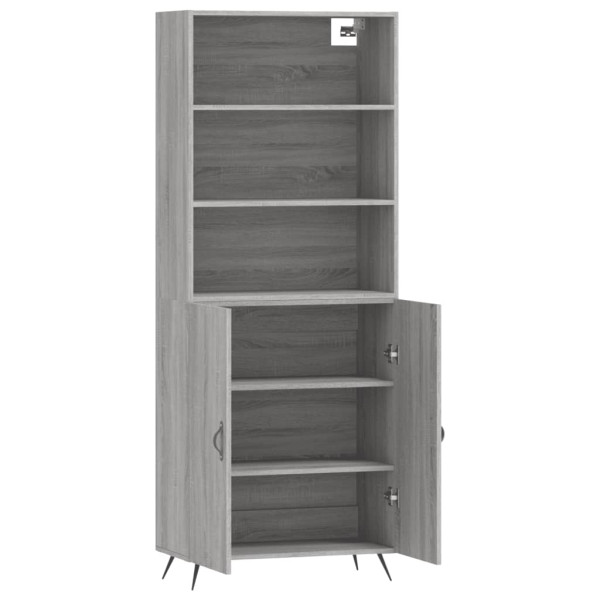 Aparador alto madera contrachapada gris sonoma 69.5x34x180 cm M 4