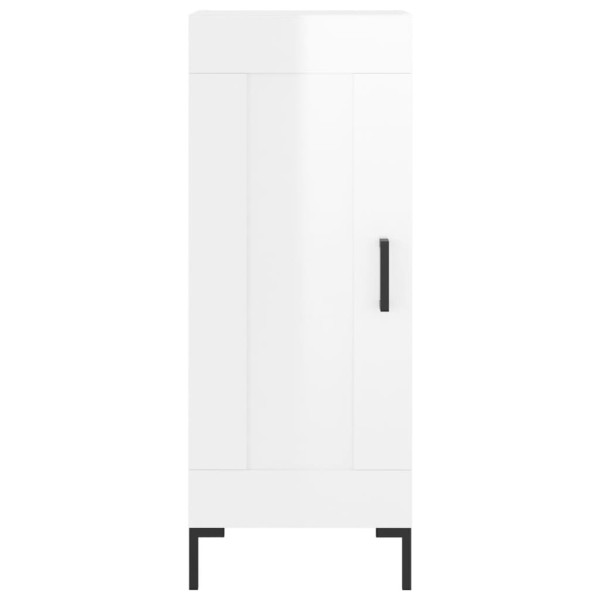 Aparador de madera contrachapada blanco brillante 34.5x34x90 cm M 5