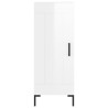 Aparador de madera contrachapada blanco brillante 34.5x34x90 cm 5
