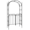 Arco de jardín con puerta acero negro 108x45x235 cm 2