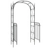 Arco de jardim c/ portão 108x45x235 cm aço preto 5
