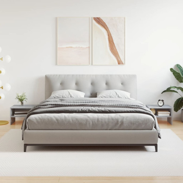 Mesitas de noche 2 uds contrachapada gris Sonoma 40x30x30 cm D