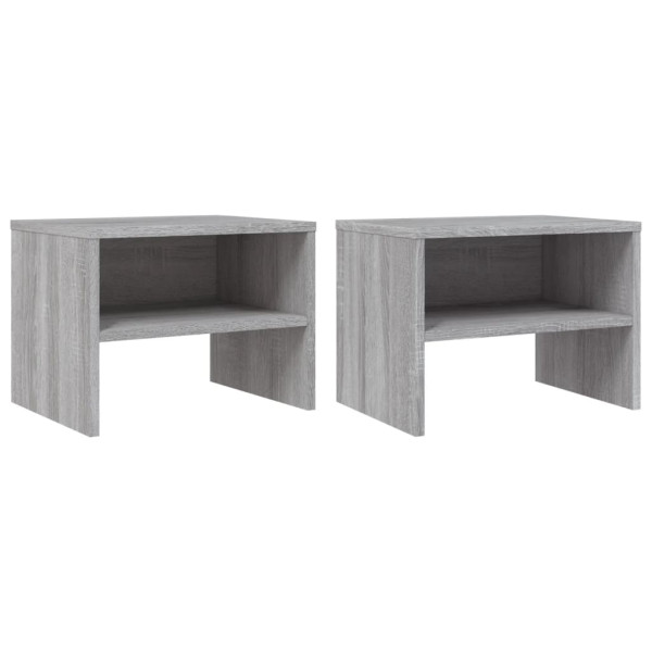 Mesitas de noche 2 uds contrachapada gris Sonoma 40x30x30 cm M 2