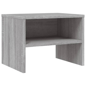 Mesita de noche madera contrachapada gris Sonoma 40x30x30 cm H