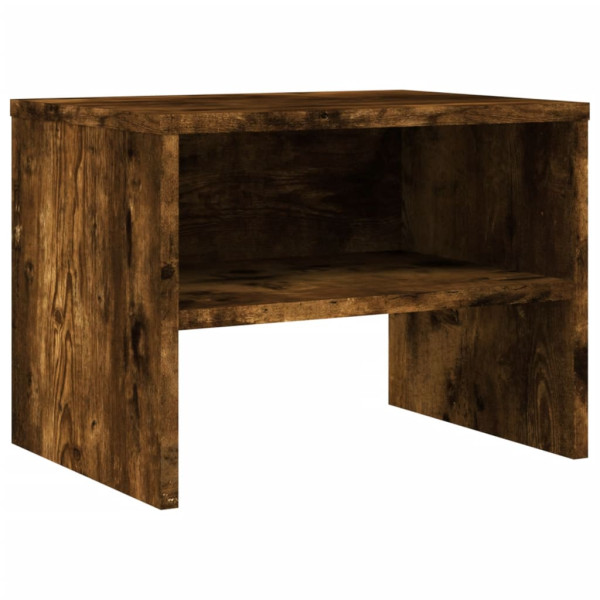 Mesita de noche madera contrachapada roble ahumado 40x30x30 cm M 2
