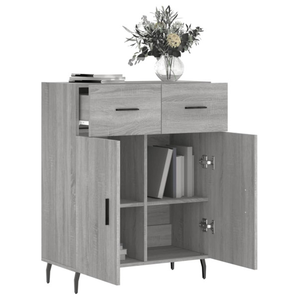 Aparador de madera de ingeniería gris Sonoma 69.5x34x90 cm M 4