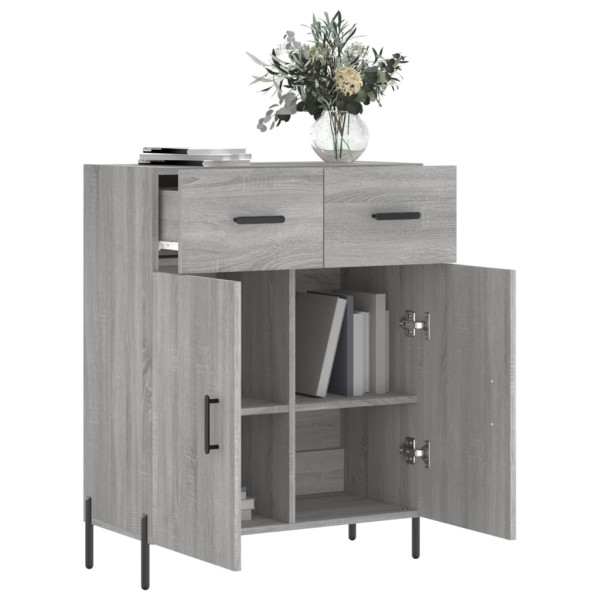 Aparador de madera de ingeniería gris Sonoma 69.5x34x90 cm M 4
