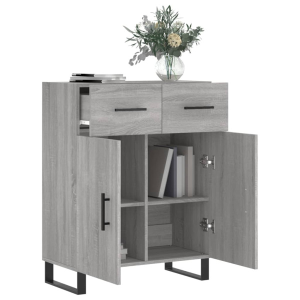 Aparador de madera de ingeniería gris Sonoma 69.5x34x90 cm M 4