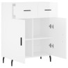 Aparador de madera contrachapada blanco brillante 69.5x34x90 cm 5
