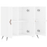 Aparador de madera de ingeniería blanco brillo 90x34x80 cm 5