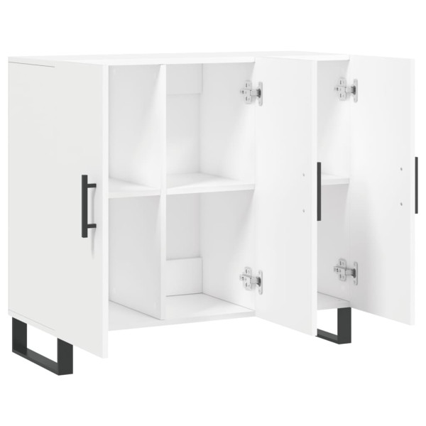 Aparador de madera de ingeniería blanco 90x34x80 cm M 5