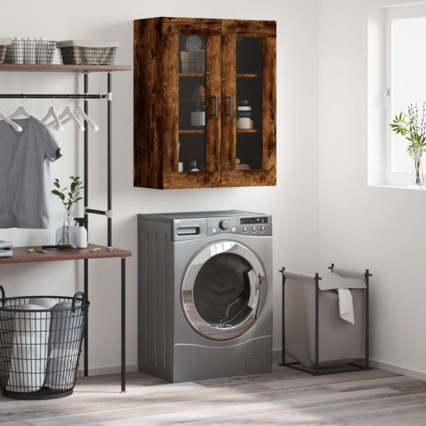 Armario de pared roble ahumado 69.5x34x90 cm D