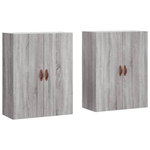 Armarios de pared 2 unidades gris Sonoma 69.5x34x90 cm H