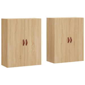 Armario de pared 2 unidades roble Sonoma 69.5x34x90 cm H