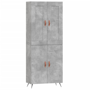 Aparador alto madera contrachapada gris hormigón 69.5x34x180 cm H