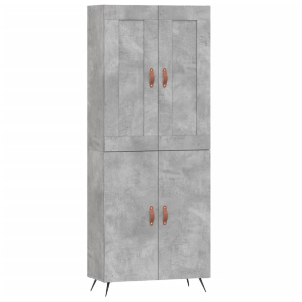 Aparador alto madera contrachapada gris hormigón 69.5x34x180 cm M 2