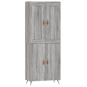 Aparador alto madera contrachapada gris sonoma 69.5x34x180 cm H