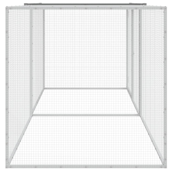 Galinheiro com teto 203x98x90 cm aço galvanizado cinza-claro M 4