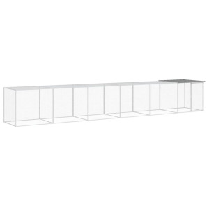 Gallinero con techo acero galvanizado gris claro 603x98x90 cm H