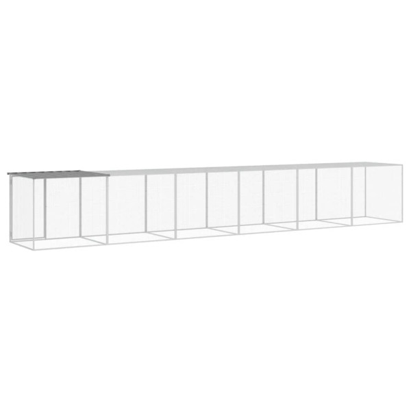 Gallinero con techo acero galvanizado gris claro 603x98x90 cm M 5