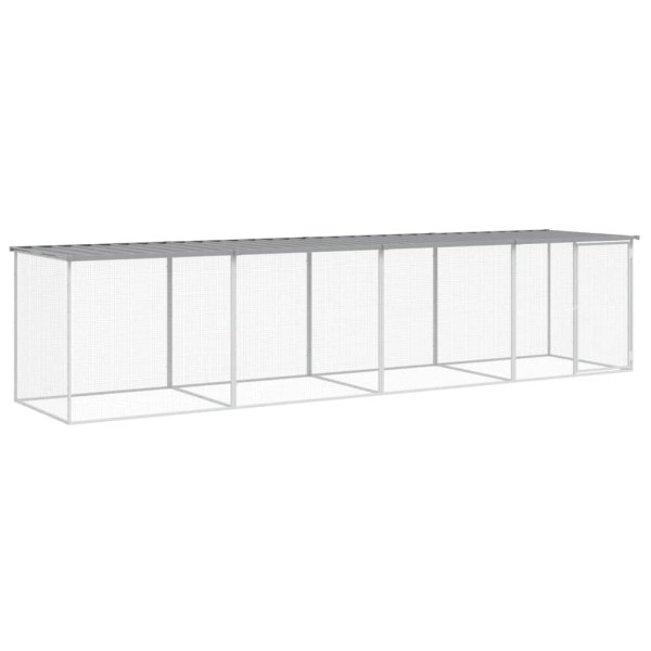 Gallinero con techo acero galvanizado gris claro 403x98x90 cm M 2