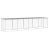 Gallinero con techo acero galvanizado gris claro 403x98x90 cm 2
