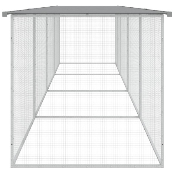 Gallinero con techo acero galvanizado gris claro 403x98x90 cm M 4