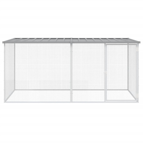 Galinheiro com teto 203x98x90 cm aço galvanizado cinza-claro M 3