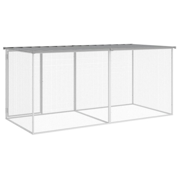 Gallinero con techo acero galvanizado gris claro 203x98x90 cm M 5