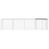 Gallinero con techo acero galvanizado gris claro 403x98x90 cm 3
