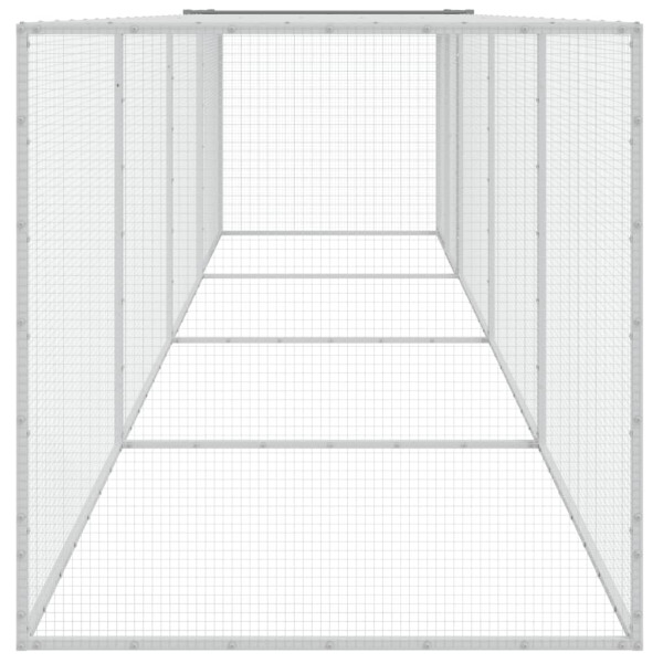 Galinheiro com teto 403x98x90 cm aço galvanizado cinza-claro M 4